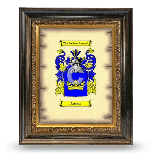 Arcour Coat of Arms Framed - Heirloom