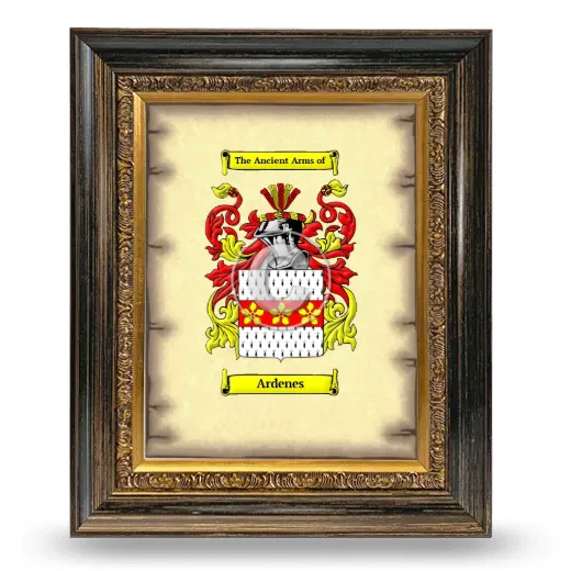 Ardenes Coat of Arms Framed - Heirloom