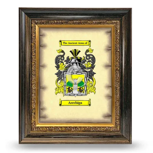 Arechiga Coat of Arms Framed - Heirloom