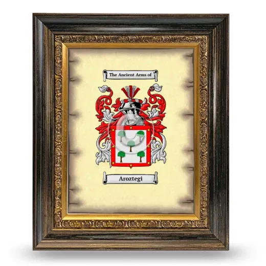 Aroztegi Coat of Arms Framed - Heirloom