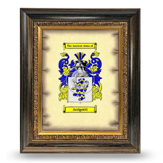 Arrigotti Coat of Arms Framed - Heirloom