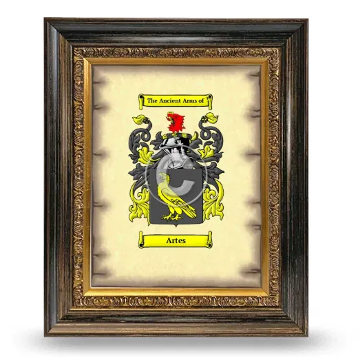 Artes Coat of Arms Framed - Heirloom