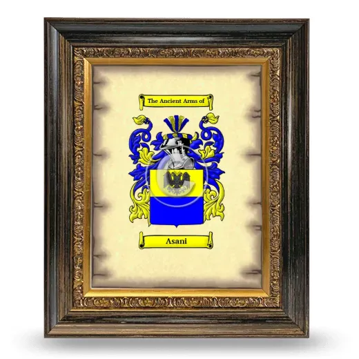 Asani Coat of Arms Framed - Heirloom