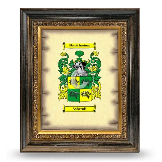 Ashcroft Coat of Arms Framed - Heirloom
