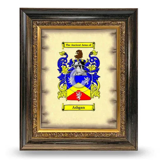 Ashgan Coat of Arms Framed - Heirloom