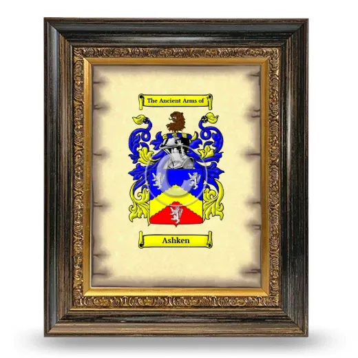 Ashken Coat of Arms Framed - Heirloom