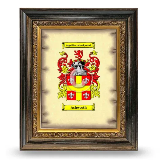 Ashworth Coat of Arms Framed - Heirloom