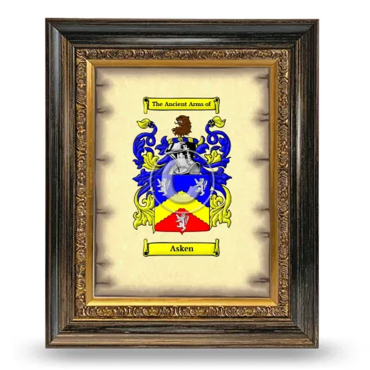 Asken Coat of Arms Framed - Heirloom