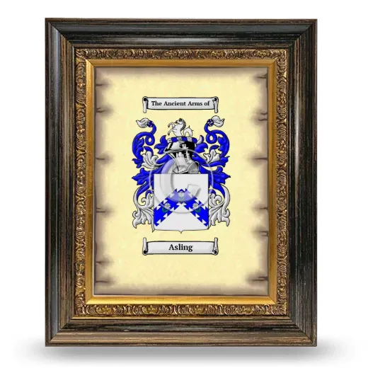 Asling Coat of Arms Framed - Heirloom