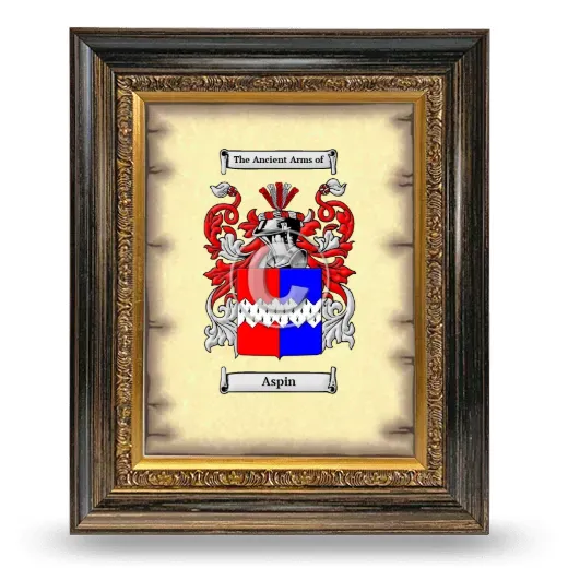Aspin Coat of Arms Framed - Heirloom