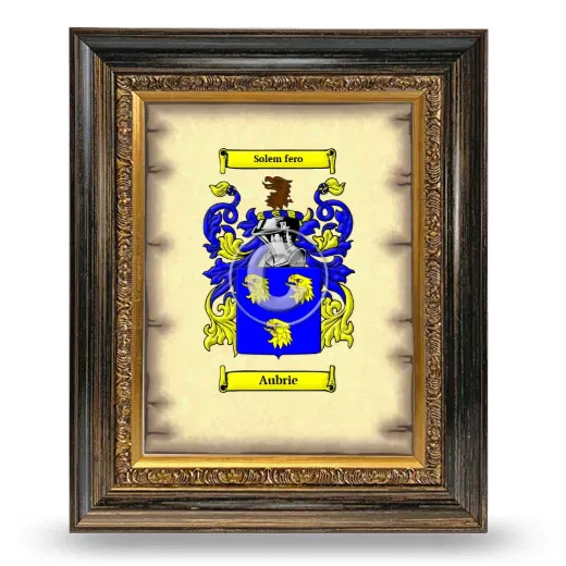 Aubrie Coat of Arms Framed - Heirloom