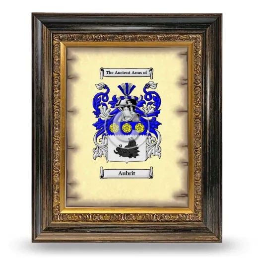 Aubrit Coat of Arms Framed - Heirloom