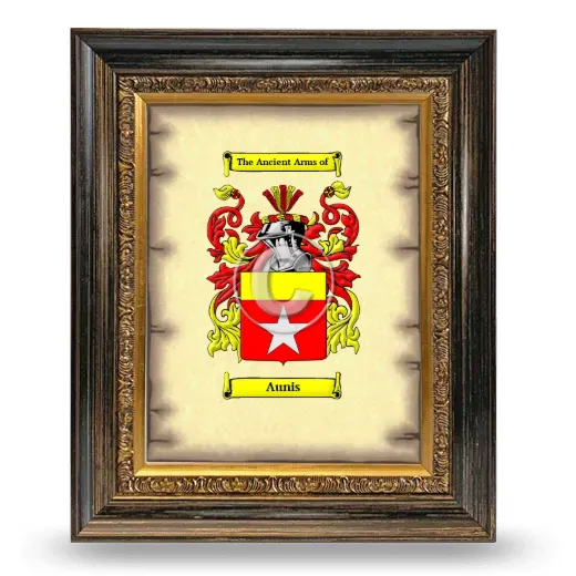 Aunis Coat of Arms Framed - Heirloom
