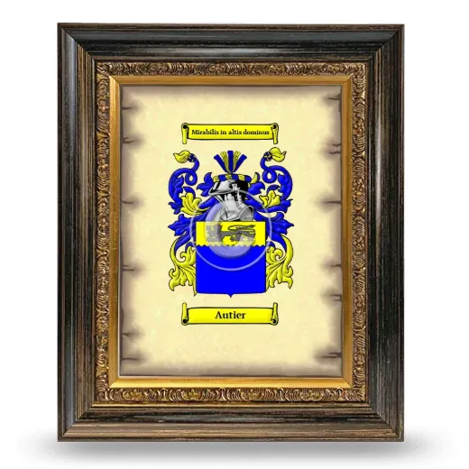 Autier Coat of Arms Framed - Heirloom