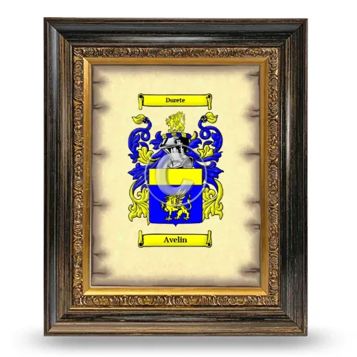 Avelin Coat of Arms Framed - Heirloom