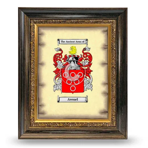 Avenel Coat of Arms Framed - Heirloom