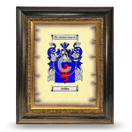 Aviles Coat of Arms Framed - Heirloom