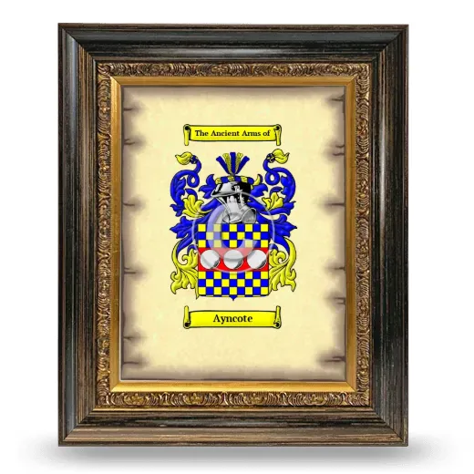 Ayncote Coat of Arms Framed - Heirloom