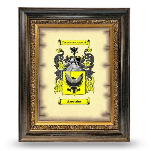 Azevedos Coat of Arms Framed - Heirloom