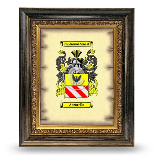 Azzarello Coat of Arms Framed - Heirloom