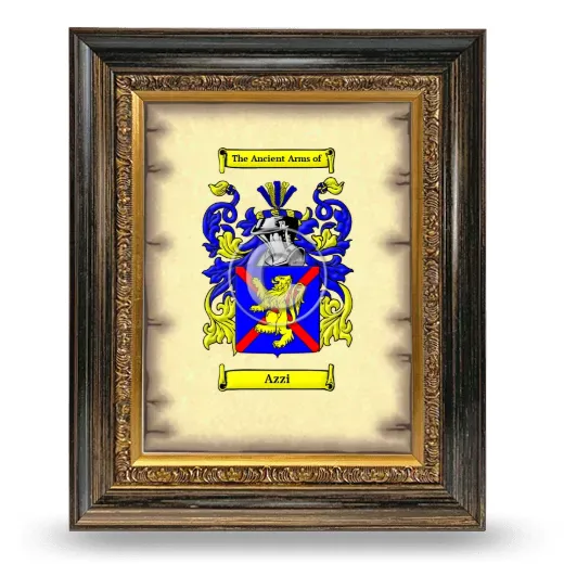 Azzi Coat of Arms Framed - Heirloom
