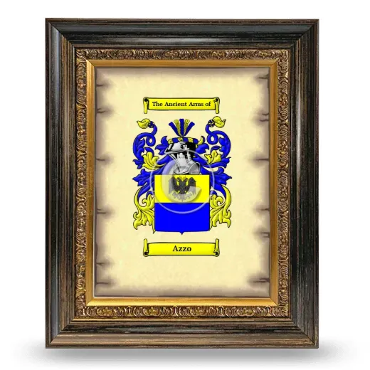 Azzo Coat of Arms Framed - Heirloom