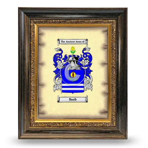 Baab Coat of Arms Framed - Heirloom