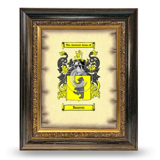 Baaren Coat of Arms Framed - Heirloom