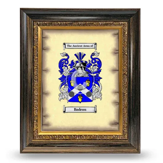 Badeau Coat of Arms Framed - Heirloom