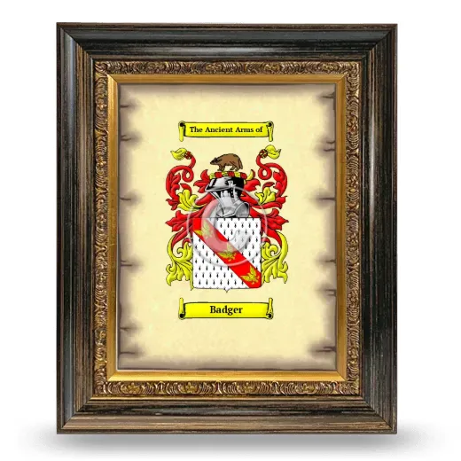 Badger Coat of Arms Framed - Heirloom