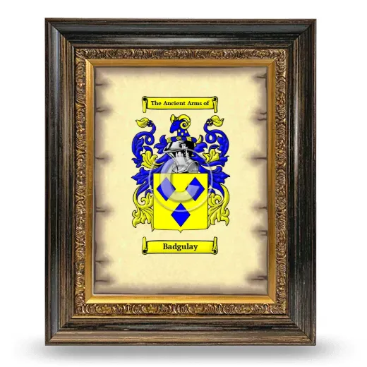 Badgulay Coat of Arms Framed - Heirloom