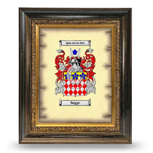 Bagge Coat of Arms Framed - Heirloom