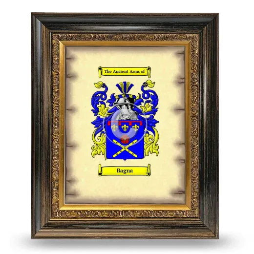 Bagna Coat of Arms Framed - Heirloom