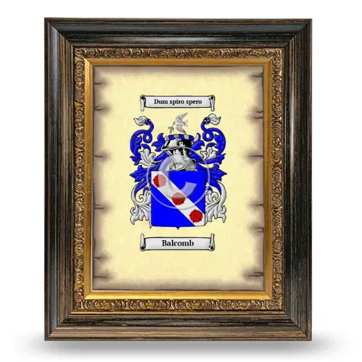 Balcomb Coat of Arms Framed - Heirloom