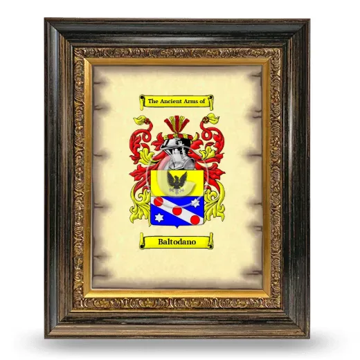 Baltodano Coat of Arms Framed - Heirloom