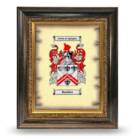 Bambro Coat of Arms Framed - Heirloom