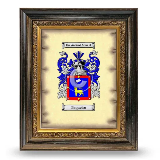 Baqueiro Coat of Arms Framed - Heirloom