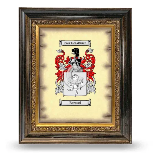 Baraud Coat of Arms Framed - Heirloom