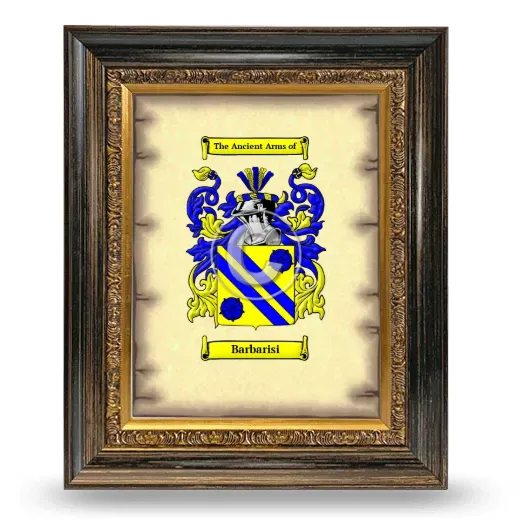 Barbarisi Coat of Arms Framed - Heirloom