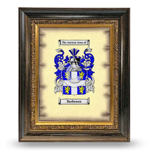Barbeaux Coat of Arms Framed - Heirloom