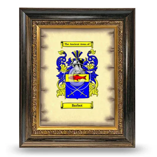 Barbot Coat of Arms Framed - Heirloom