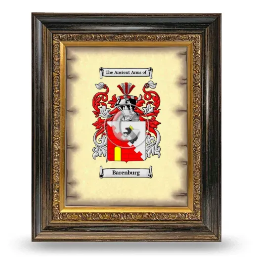 Barenburg Coat of Arms Framed - Heirloom