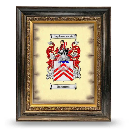 Barenton Coat of Arms Framed - Heirloom
