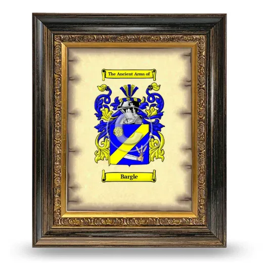 Bargle Coat of Arms Framed - Heirloom