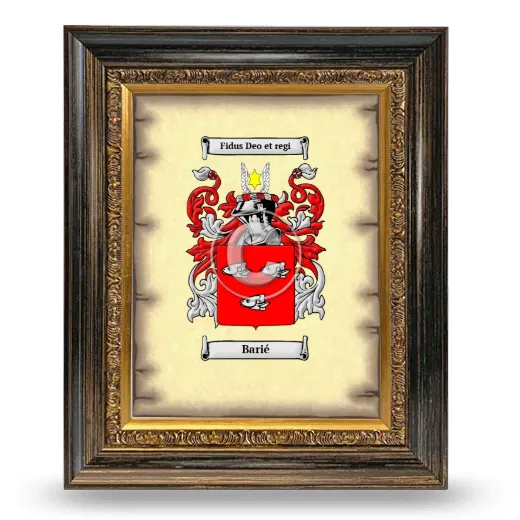 Barié Coat of Arms Framed - Heirloom