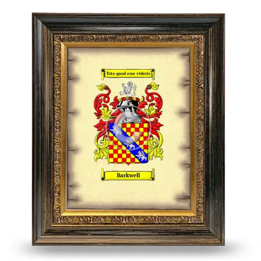 Barkwell Coat of Arms Framed - Heirloom