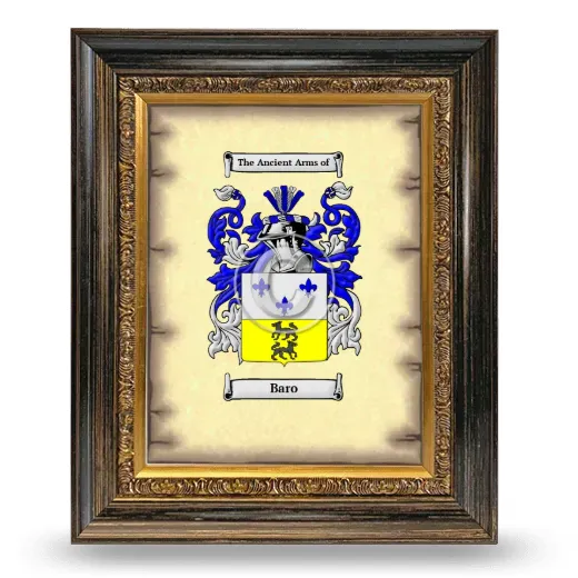 Baro Coat of Arms Framed - Heirloom