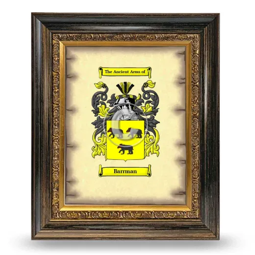 Barrman Coat of Arms Framed - Heirloom