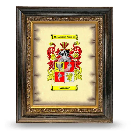 Barronio Coat of Arms Framed - Heirloom