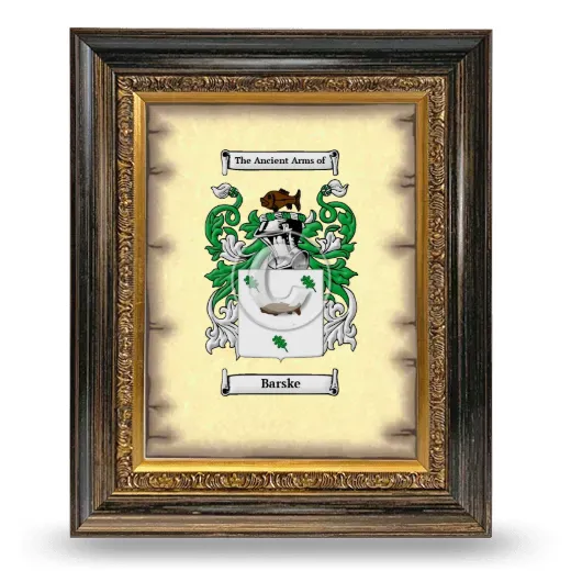 Barske Coat of Arms Framed - Heirloom